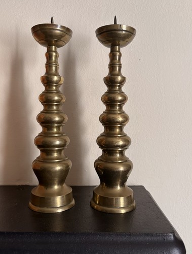 Pair antique brass - a,