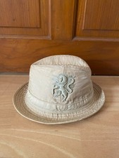 Philip Treacy for Umbro Trilby Hat One Size Beige Diamond & Unicorn Logos RARE