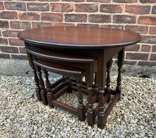 Old Charm Solid Oak Oval Nest of Tables
