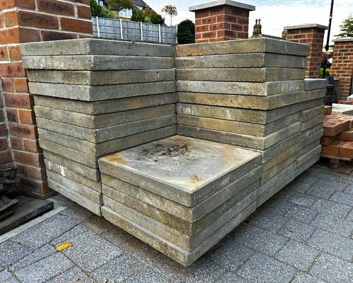 Square grey concrete slabs - grey,