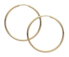 9CT GOLD SLEEPER HOOP EARRINGS - Sizes: 12mm / 14mm / 18mm / 25mm / 30mm (PAIRS)