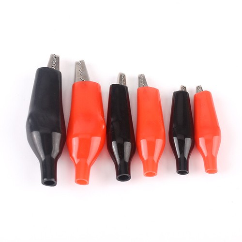 Crocodile clips black red test - clips,