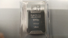 BRAND NEW 100g Baird & Co Silver Bullion Bar 999.9 Fine Sealed with COA