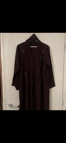 Open abaya with head scarf - open,
