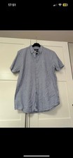 Men’s Blue And White Thin Striped Shirt, Primark, Regular Fit Size L