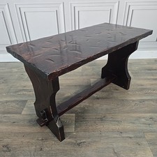 Vintage Carved Bench Table