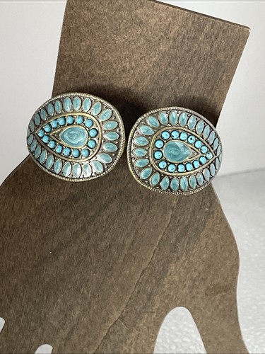 Antique gold tone blue - tone,