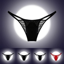 Men Sheer Mesh Low-Rise Bikini