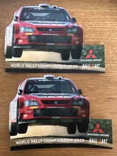 2 X MITSUBISHI MOTORS RALLIART WORLD RALLY CHAMPIONSHIP 2005 OFFICIAL STICKER