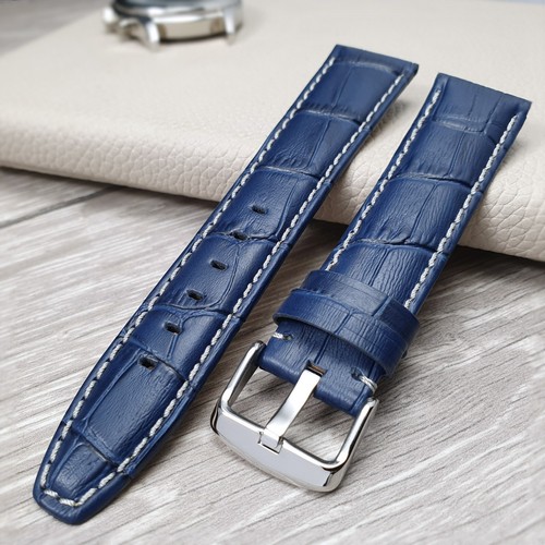 Blue genuine leather alligator - blue,