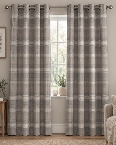 Next grey check - lined, eyelet
