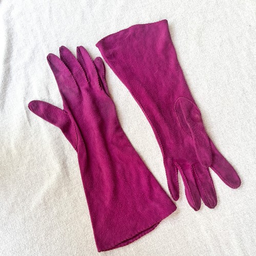 Vintage fuchsia suede opera - vintage,