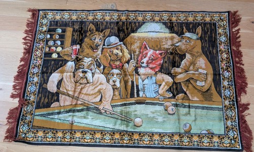 Vintage dogs playing pool - dogs,