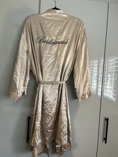 Bridesmaid Gold Polyester Silky Silk Polyester Robe Dressing Gown 4XL Size 22 24