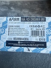 Axiom 8 Way Type A Dual RCD Electrical Consumer Unit