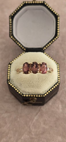 Tourmaline and diamond ring - diamond,