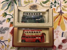 LLedo Diecast Model A.E.C. Double Decker Buses x2. Code 3. Pre-Owned. Low Price.