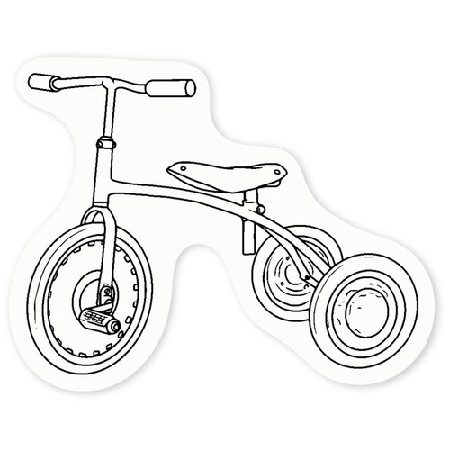 Vintage trike clear sticker - trike',