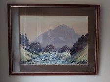 Watercolour Grasmere And Helm Crag. E Grieg Hall