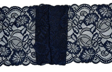 Navy Blue Floral Wide Soft