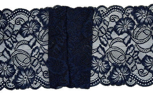Navy blue floral wide soft - floral,