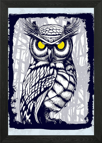 Owl and owls framed wall - and,