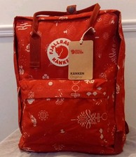 Unique Kanken Bag 14L, Red Coloured With White Patterns. 