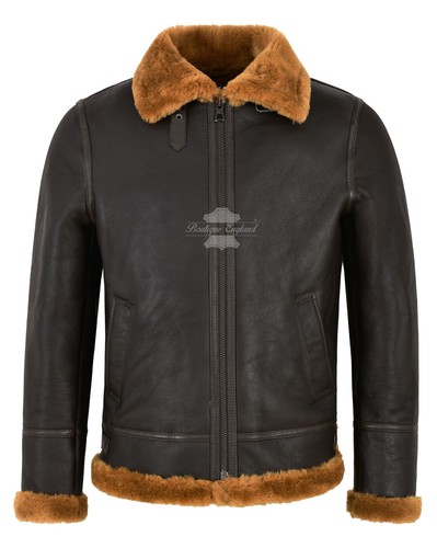 Men sheepskin jacket real - b3,