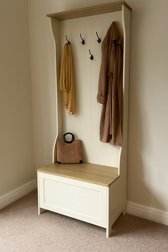 Hallway coat rack with - rack, shoe