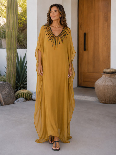Peterman beaded semi - peterman, sheer