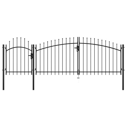 Black double garden gate - double,