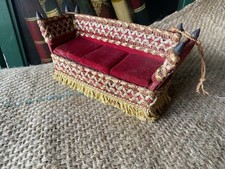 Original Tri-ang Doll’ House Queen Anne Knoll Sofa. Rare 1930’s~With Provenance~
