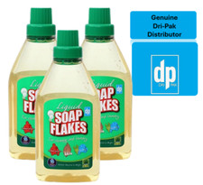 Dri-Pak Liquid Soap Flakes 3 X 750ml Pure Soap with No Added Perfumes Fragrances