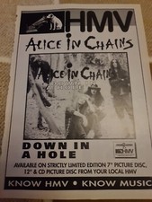 Vintage ALICE IN CHAINS DOWN IN A HOLE ADVERT A4 POSTER KERRANG MAGAZINE 