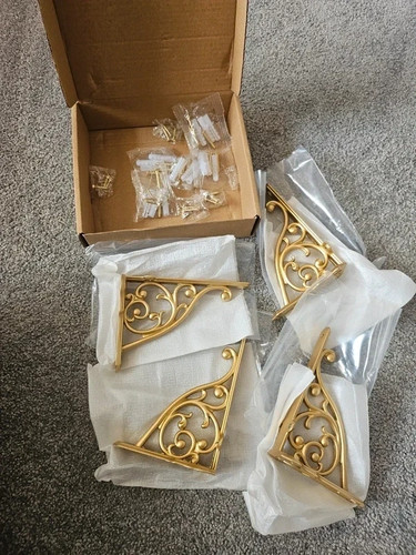 Gold shelf brackets - gold,