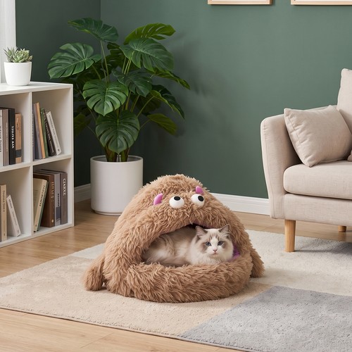 Cute monster calming - cat, bed