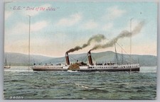 SS LORD OF THE ISLES Clyde Paddle Steamer Novelty Pull Out Postcard