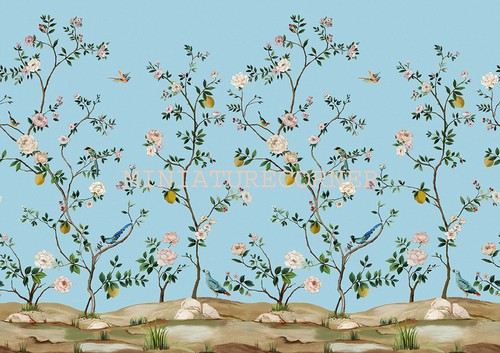 Dolls house wallpaper mural - house,