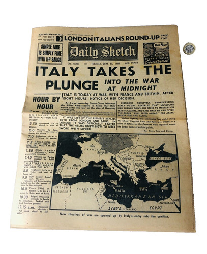 News paper daily sketch - daily, war