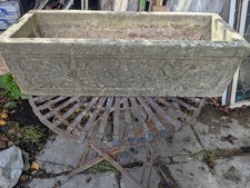 Pair Vintage  Reconstructed Stone Troughs 70 x 27 x 20 cm