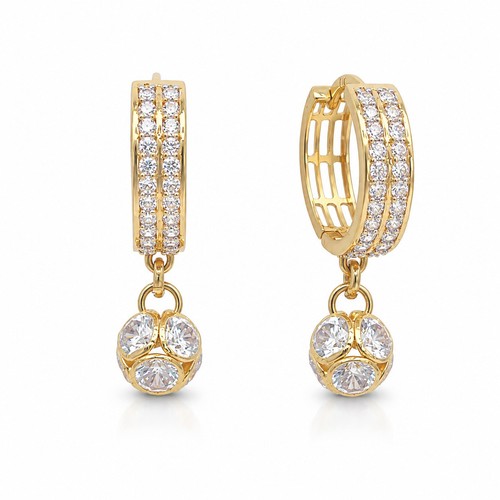22ct yellow gold double row - row, cz