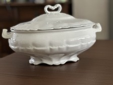 Antique Alfred Meakin Ironstone Tureen with Lid 32cm White English Staffordshire