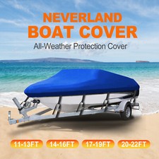 14-16ft 17-19ft 20-22ft Trailerable Boat Cover Waterproof V-shape Blue Pack of 1