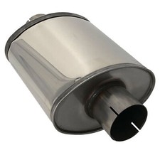 Jetex Exhaust Silencer - 3 Inch Outlets, Oval 245mm Case, Stainless Steel