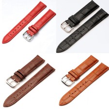 Genuine Leather Watch Strap Band 24 22 20 18 16 14 mm Alligator Veins Unisex