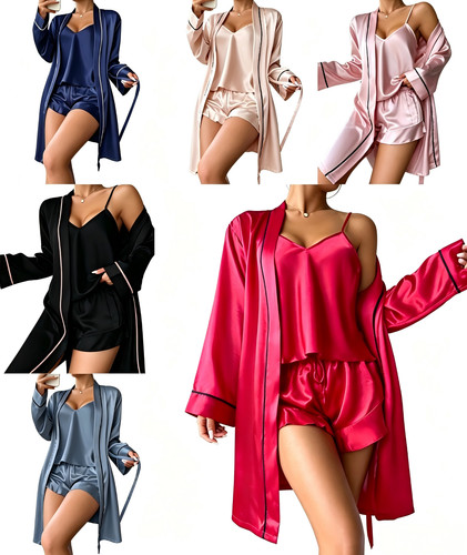 Women satin pyjama set piece - satin,
