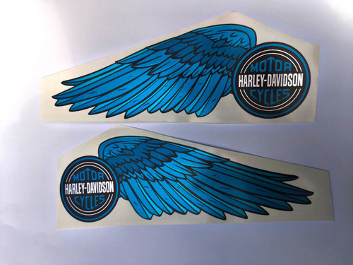 Harley davidson blue wings - davidson,