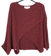 New Oversized Ladies Italian Warm Scoop Neck Dip Front Crossover Wrap Jumper