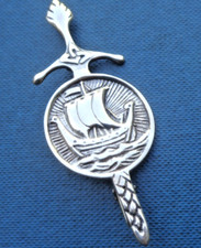Iona Sword Shield Brooch Kilt Pin Scottish Viking Ship  Silver Alexander Ritchie