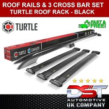 FITS MERCEDES VITO ROOF RAILS & 3 CROSSBAR SET SATIN BLACK LONG (L2) 04-15-on